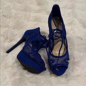 Jessica Simpson Royal Blue Platform Heels